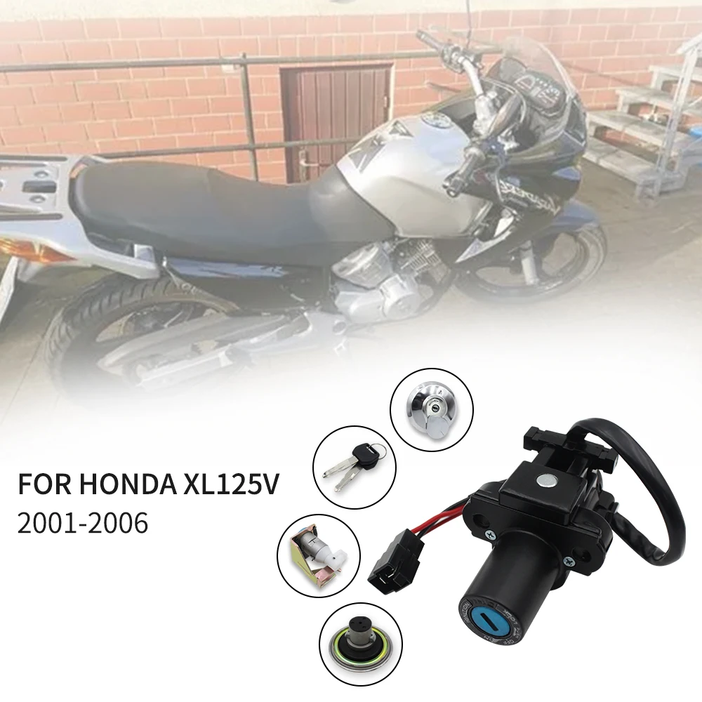 Motorcycle Ignition Switch Lock Seat Lock GAS Fuel Tunk Cap Lock With Key Set For Honda XL125V 2001 2006