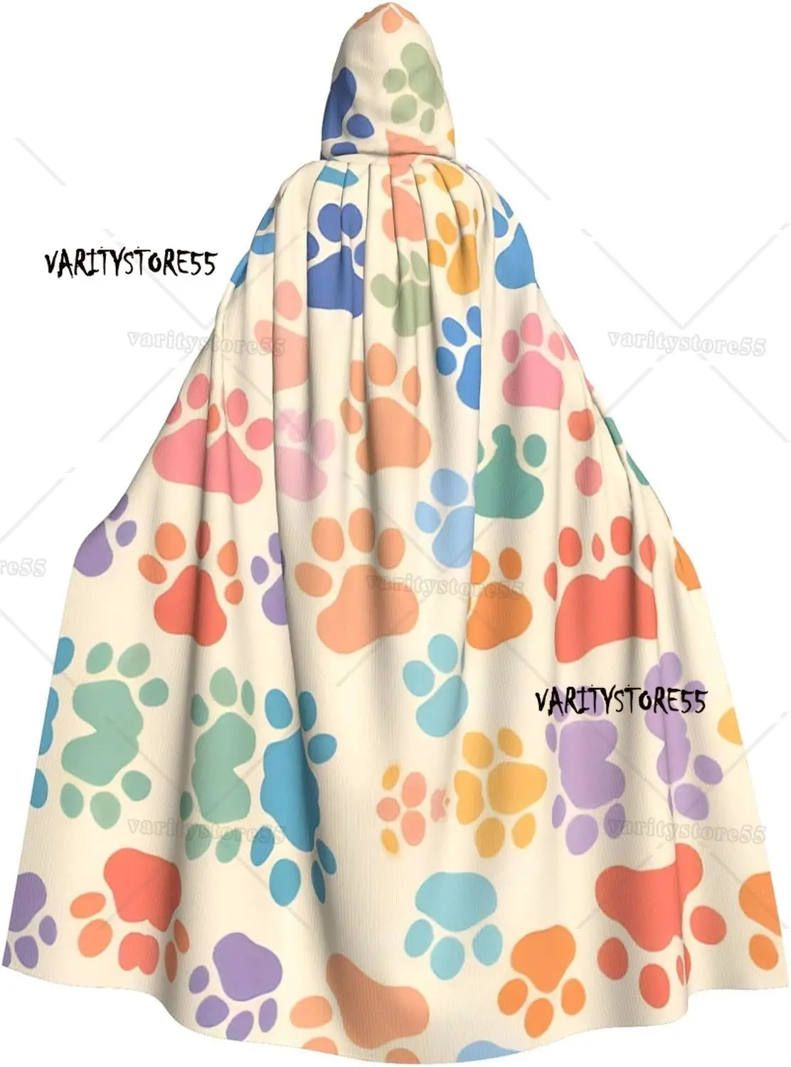 

Милая красочная накидка унисекс с принтом собачьей лапы, идеально подходящая для ролевых костюмов на Хэллоуин