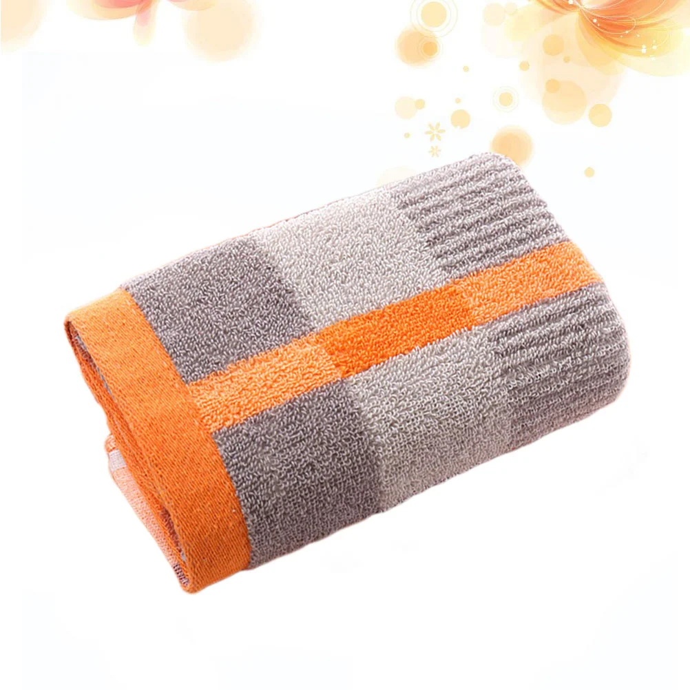 35x75 Bath Towels Thicken Wash Face Towel Grid Cotton Towels Bath Face Towels for Bathroom, Hotel, Kitchen (Orange)