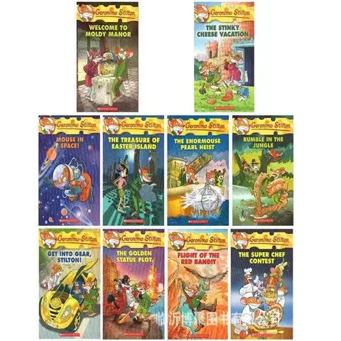 10 Books Geronimo Stilton 51-60 Humor Adventure Explore Brave Comic Fiction Parent Children Kid Story English Picture Books