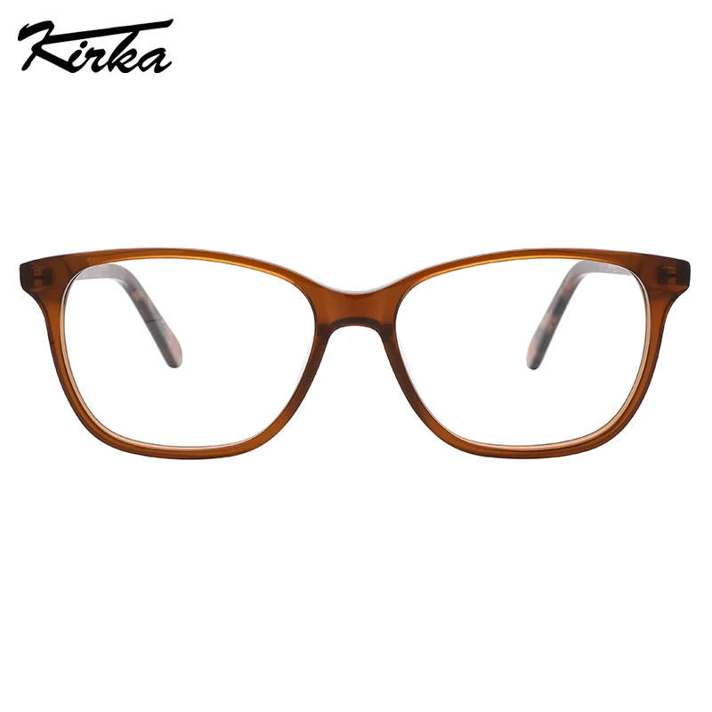 Kirka Optical Bambini Occhiali per bambini Rettangolo in acetato Ragazzi e ragazze Montature Colore cristallo Tartaruga Tempio Occhiali da vista per bambini WK1051