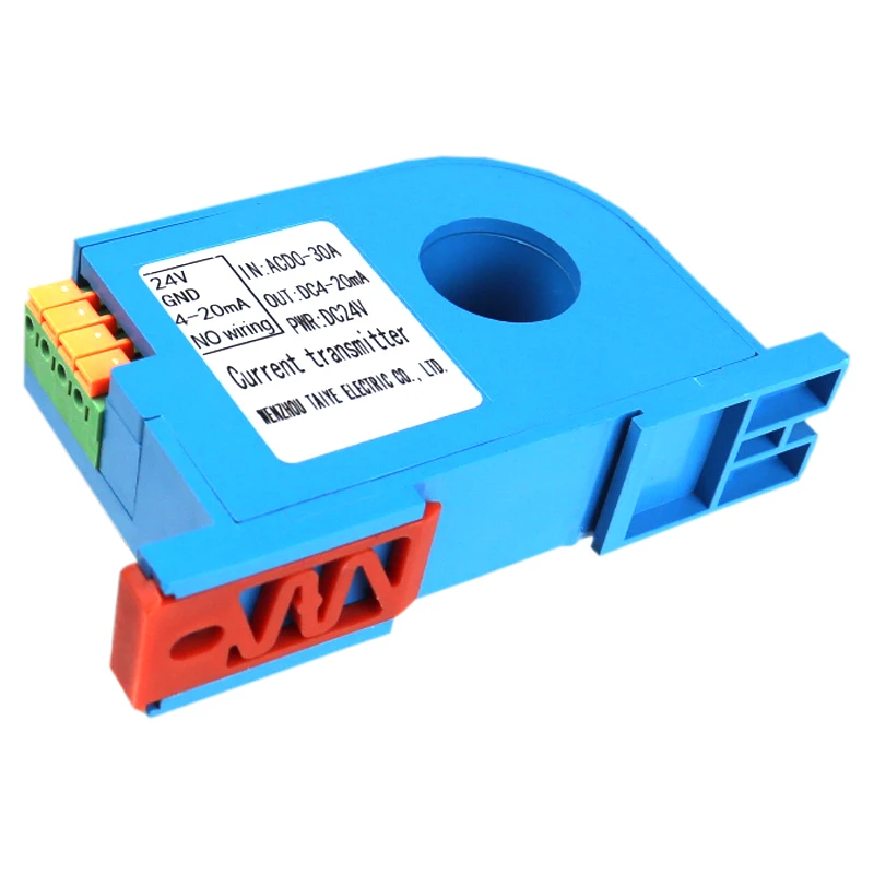 Din Rail Type Perforated Current Sensor 0-10V 4-20mA Ampere Transmitter Closed Loop Hall Ampere Sensor 22mm