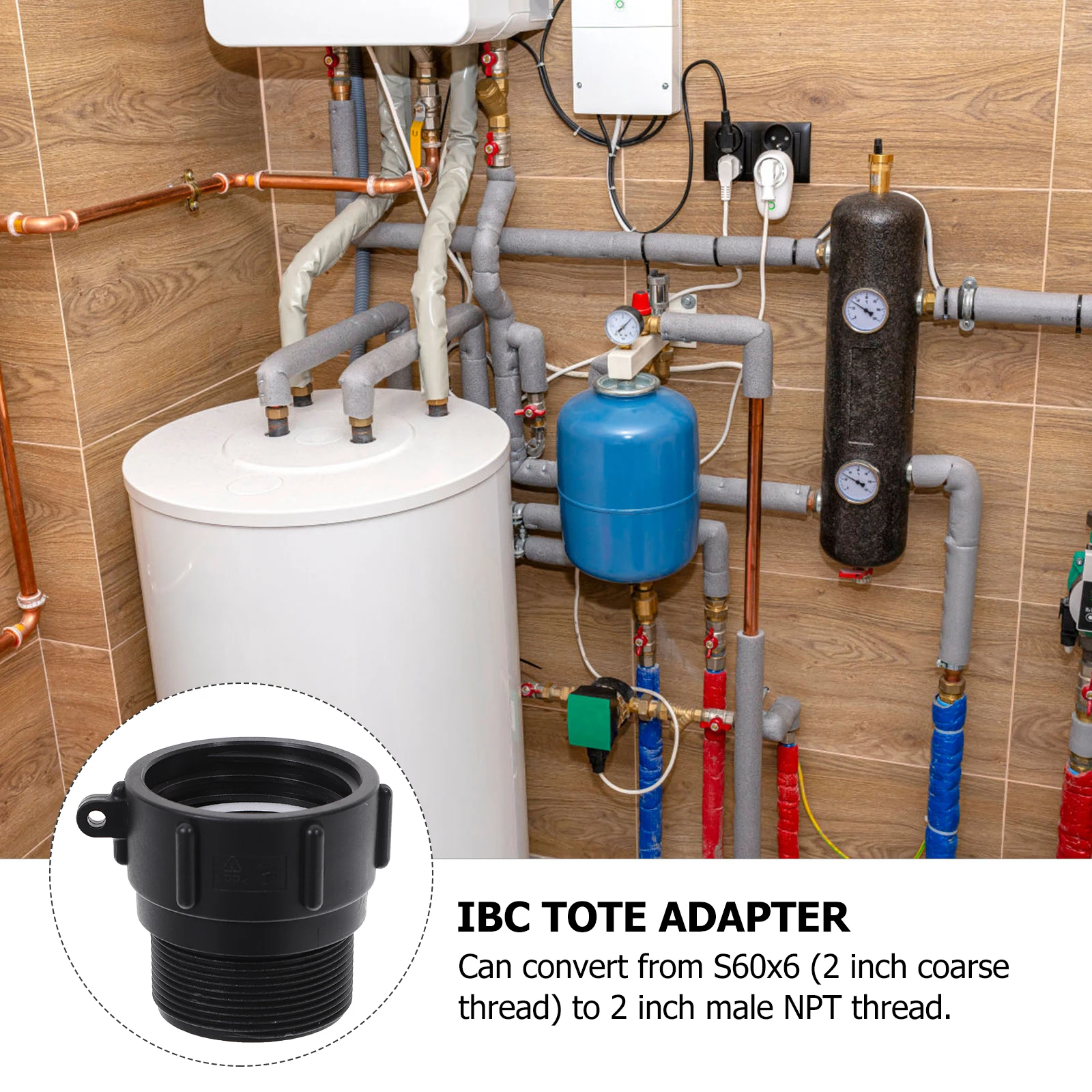 

Premium Adapter S60X6 To 2 Inch Npt Converter Ibc Tote Fitting Water Hose Male Connector Garden Drain Plug Sealing Ring Included