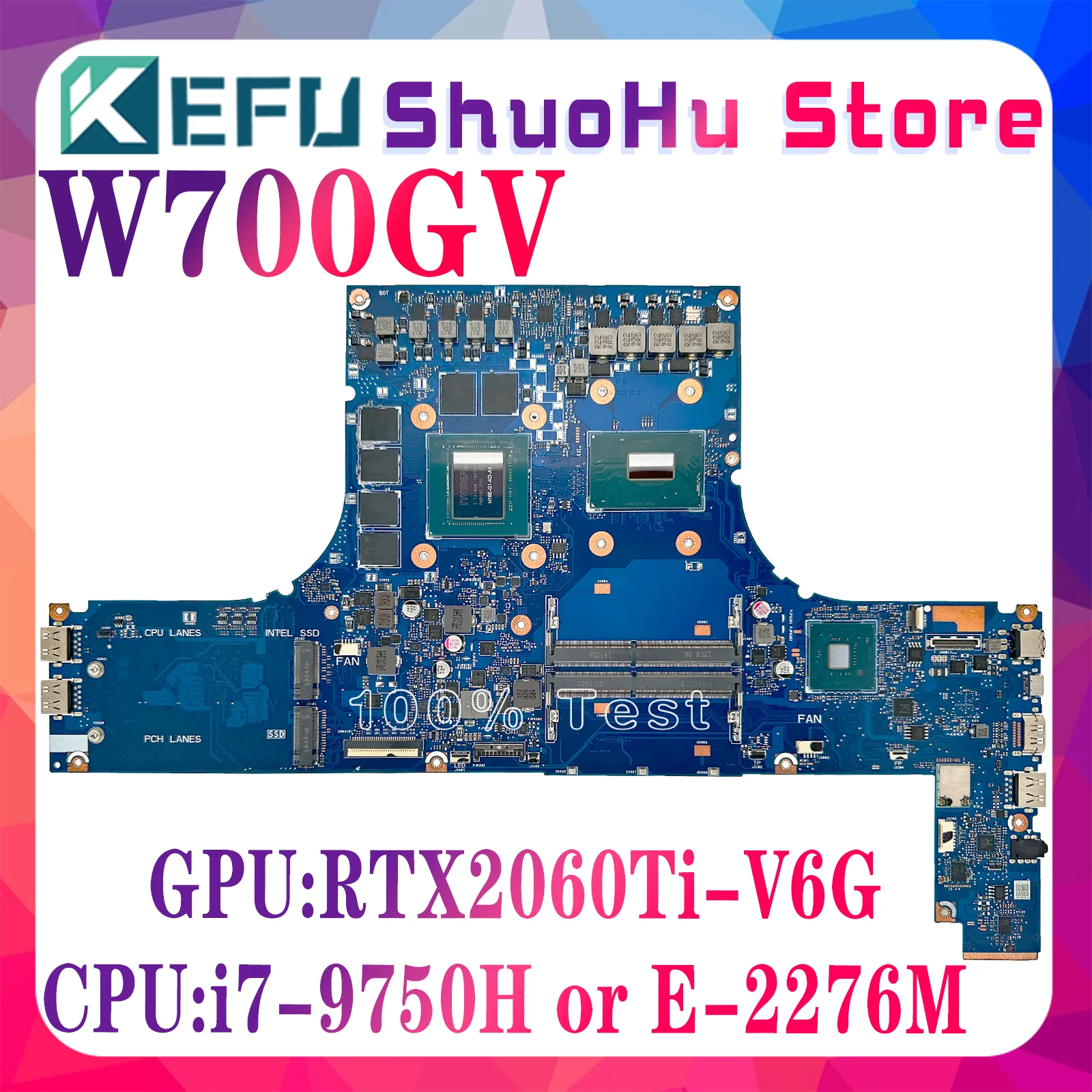 KEFU W700GV Motherboard For ASUS ProArt Studiobook 17 H700 H700GV W700GVA Laptop Mainboard RTX2060-V6G i7-9750H E-2267M 100%Test