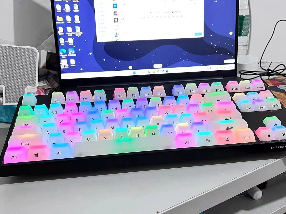 Transparante Pbt Keycaps 104 Toetsen Mechanisch Toetsenbord Oem Profiel Backlight Rgb Custom Blanco Clear Key Cap Mx Switch Met Iso