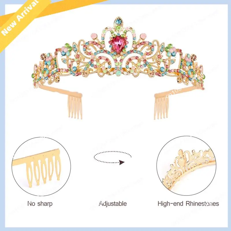 

M01K Birthday Tiaras For Girls Birthday Crown Sash Happy Birthday Girl Princess Birthday Party Decorations Gifts Reusable Style