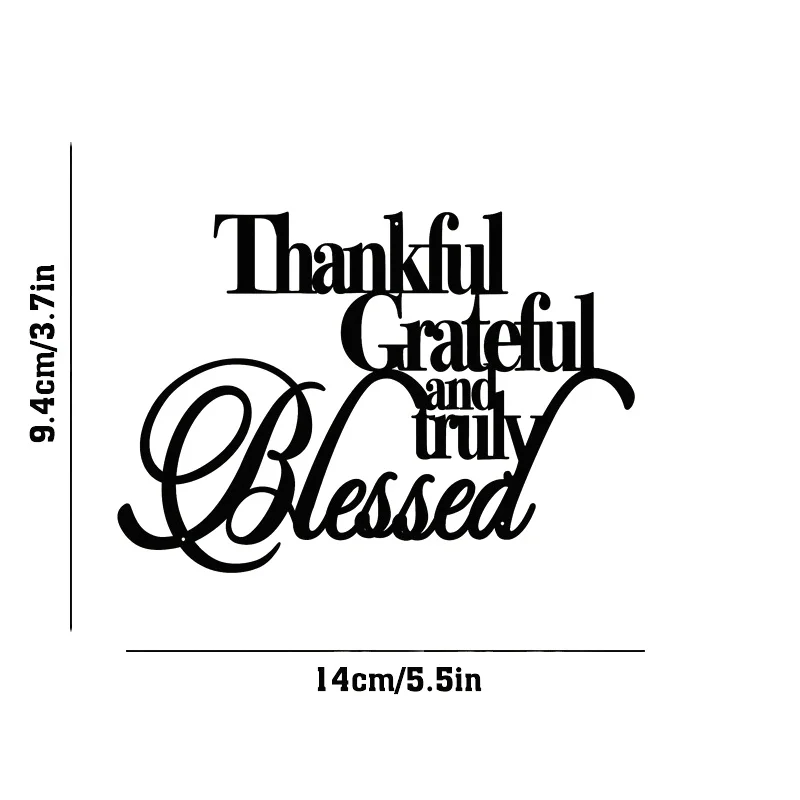 1pc of a Car Sticker That Expresses Gratitude And Blessings, in Black, Suitable for Various Surfaces Like Laptops, Bottles, Cups