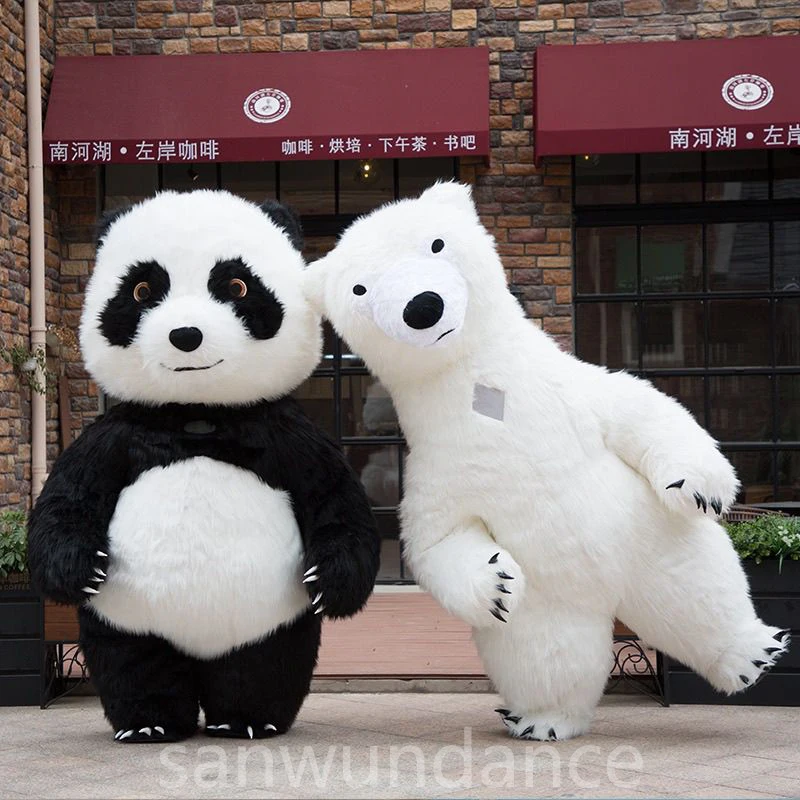 

Giant Plush Polar Bear Inflatable Mascot Costume 2M 2.6M 3M Big Panda Cartoon Cosplay Costumes Carnival Activity Show Party Prop