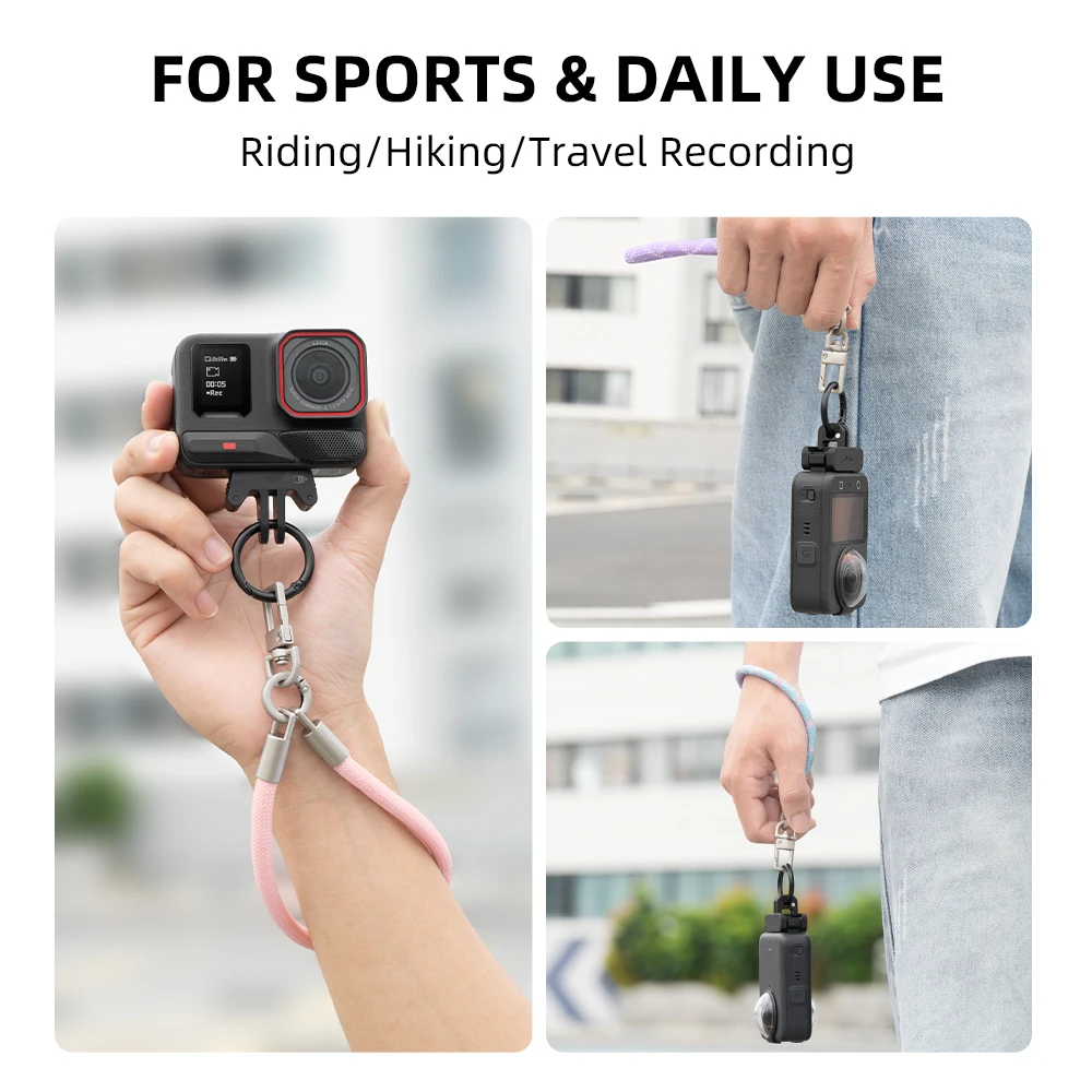 Smycz Flymile do DJI OSMO Pocket 3/Osmo 360/Action 5 Pro/Insta360 X5 do iPhone'a, pasek na nadgarstek, akcesoria zapobiegające zgubieniu