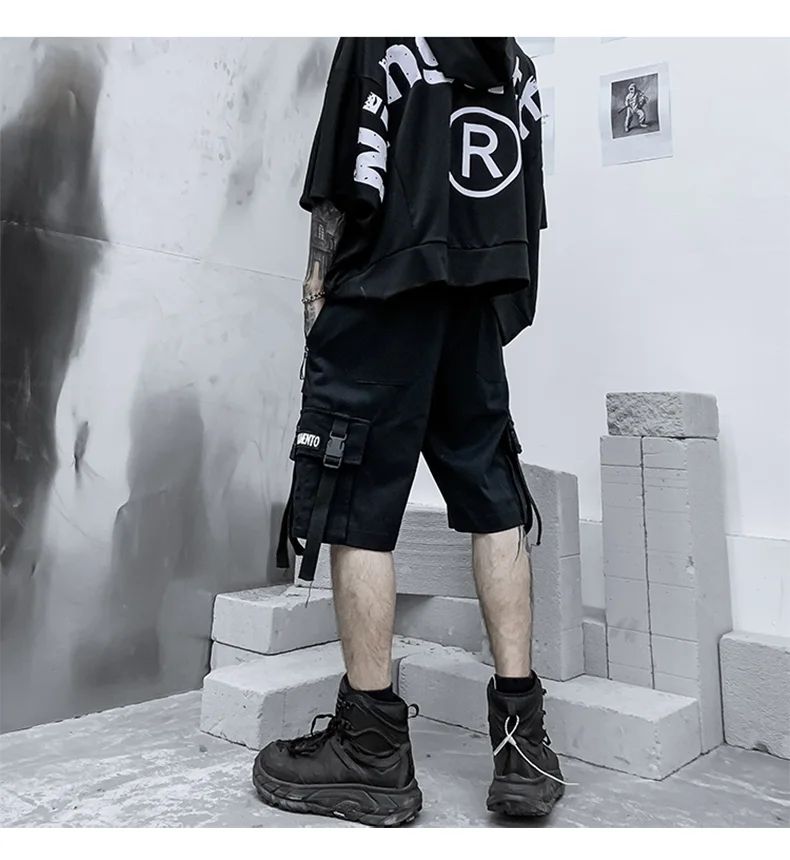 Summer Shorts Men Harajuku Streetwear Casual Man\'s Cargo Shorts Fashion Techwear Japanese Korea Hip Hop y2k Punk Male Clothing