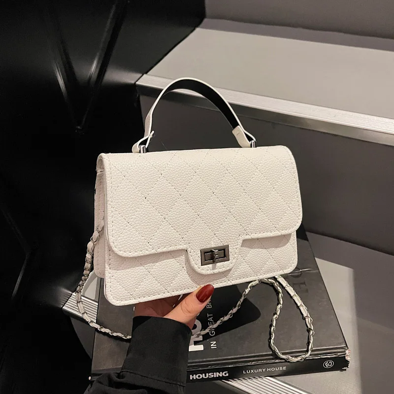 

This Year's Popular Small Bag Ladies 2025 New Fashion Diamond Chain Messenger Bag High-end Portable Small Square Bag