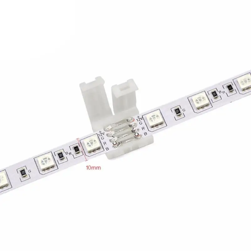 4-polige lötfreie LED-Streifenanschlüsse für 10 mm 5050 RGB-LED-Lichtstreifen Q81C