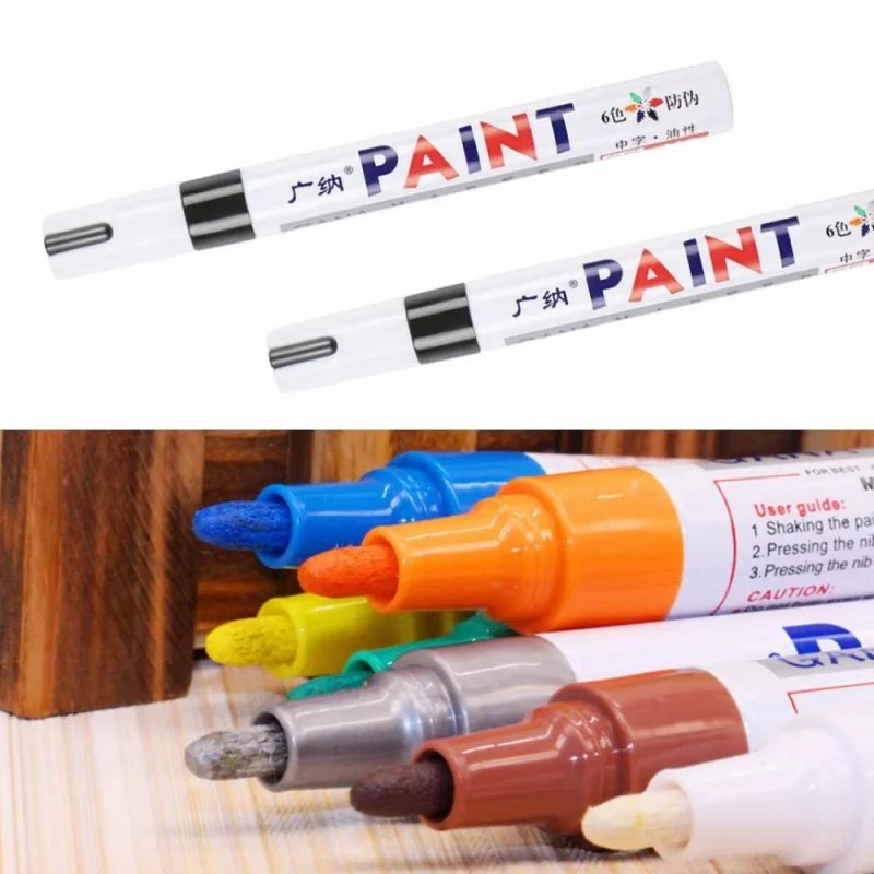 1/3PCS Car Paint Pen Waterproof Car Wheel Tire Oily Painting Mark Pen Auto Rubber Tyre Tread CD Metal Permanent Paint Marker