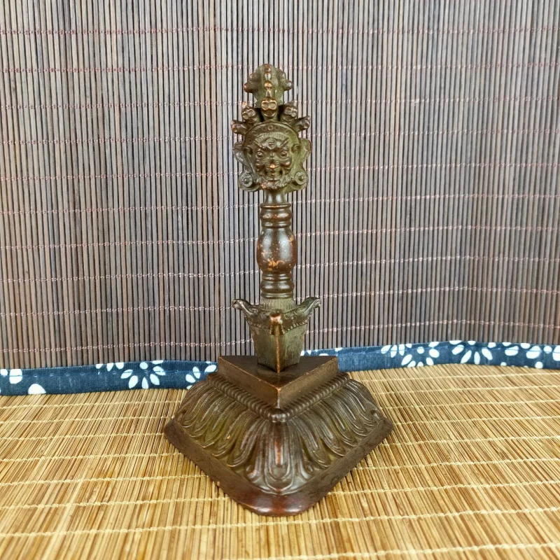 Antique Imitation Bronze Puba Vajra Pestle Puba Vajra Prong Tantric Cultural Item Office Set for Study Room