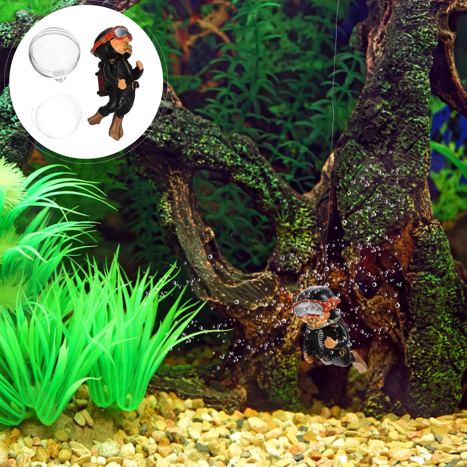 

Tank Decor Aquarium Ornament Decoration Floating Diver Figurine Fish Decoration Brine Shrimp Hatchery for Home Aquarium