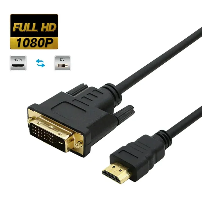 

DVI to HDMI Converter Cable, HDTV-Compatible to DVI Cable, Male 24 + 1, DVI-D Male Adapter for TV BOX DVD PC Projector, 1080P