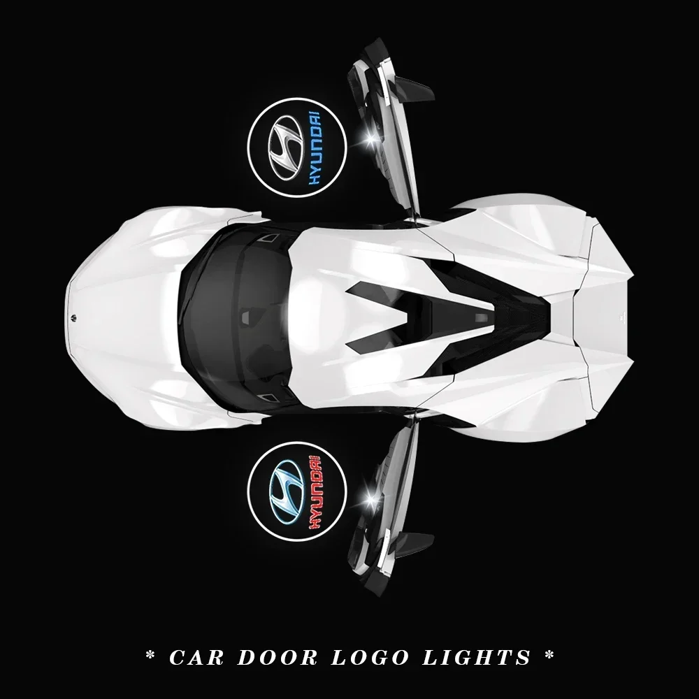 

2 шт. HD беспроводной автоматический значок двери автомобиля светодиодный проектор лампа приветственные огни для Hyundai N NLINE i30 Tucson i20 Creta HB20 Sonata i10
