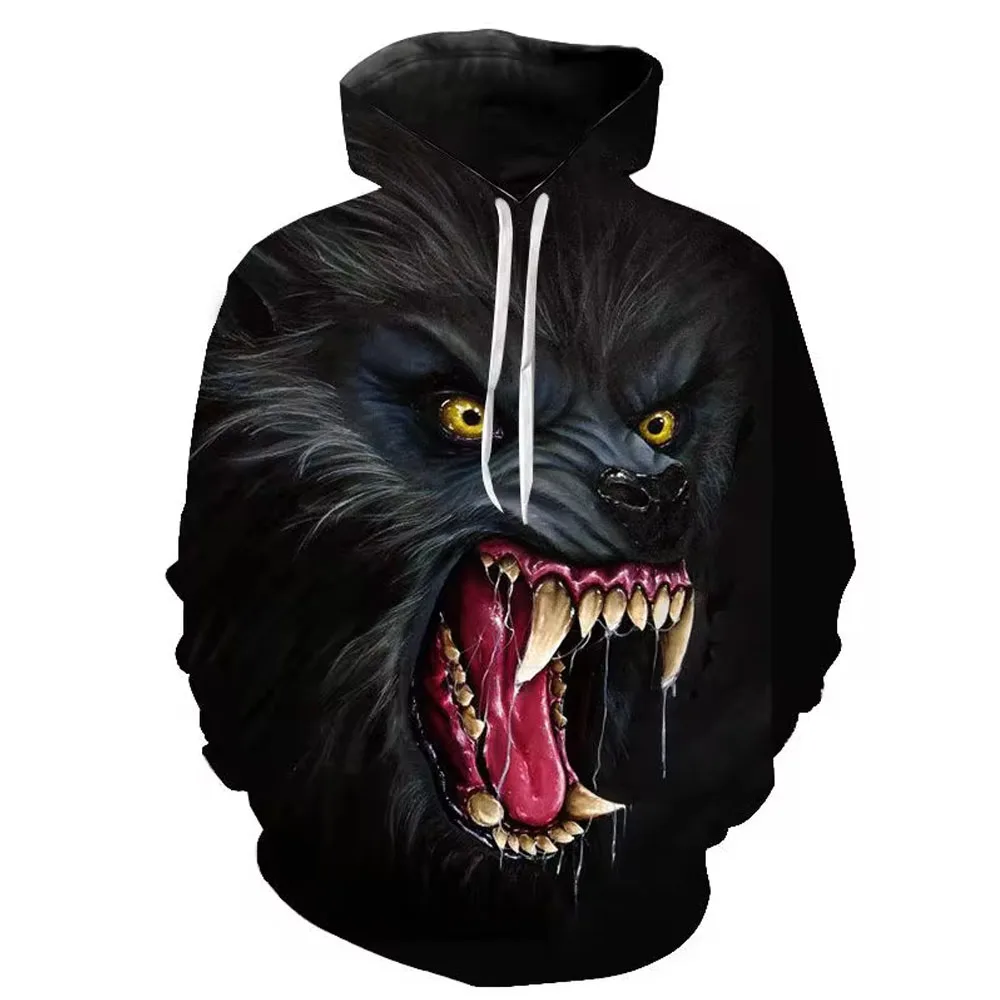 

2024 Animal Pattern Howl Wolf 3D Printing Hoodie Men Hoodies Female Coat Winter Sweatshirts Oversized Top