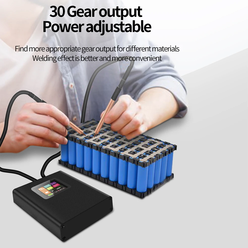 Docreate เครื่องเชื่อมจุด30เกียร์0.1-0.15มม. เครื่องเชื่อมนิกเกิลแบบมือถือเครื่องแสดงผลดิจิตอล18650แบตเตอรี่ลิเธียม