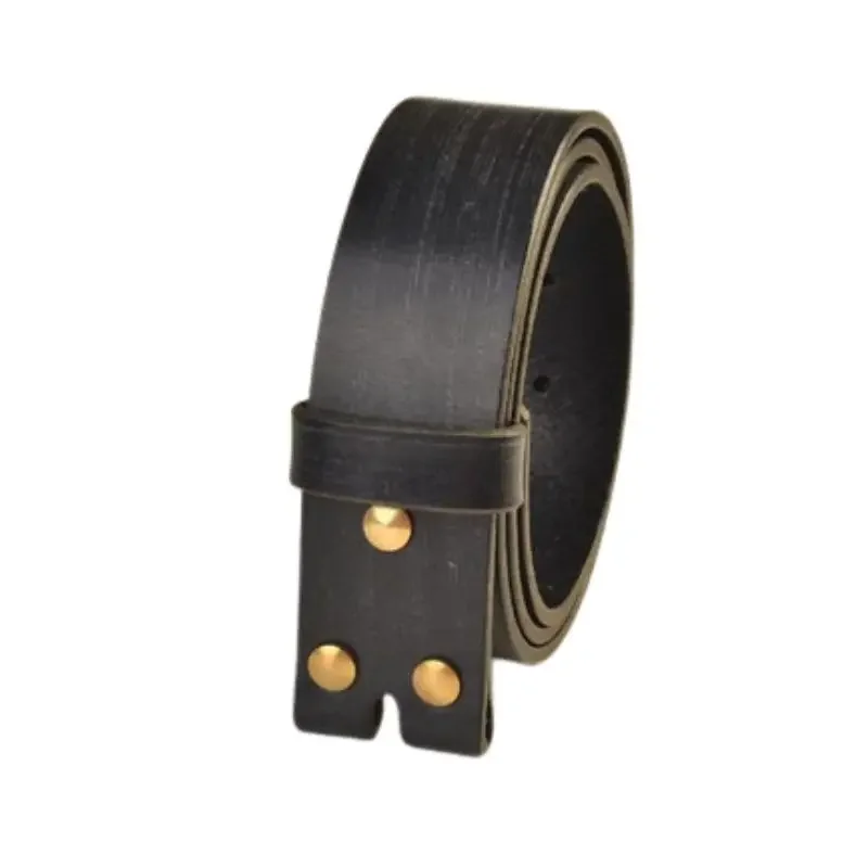 Horsehide Leather Strap – Full Grain, No Buckle, Casual Men's Leather Belt Strip 3.8cm Width