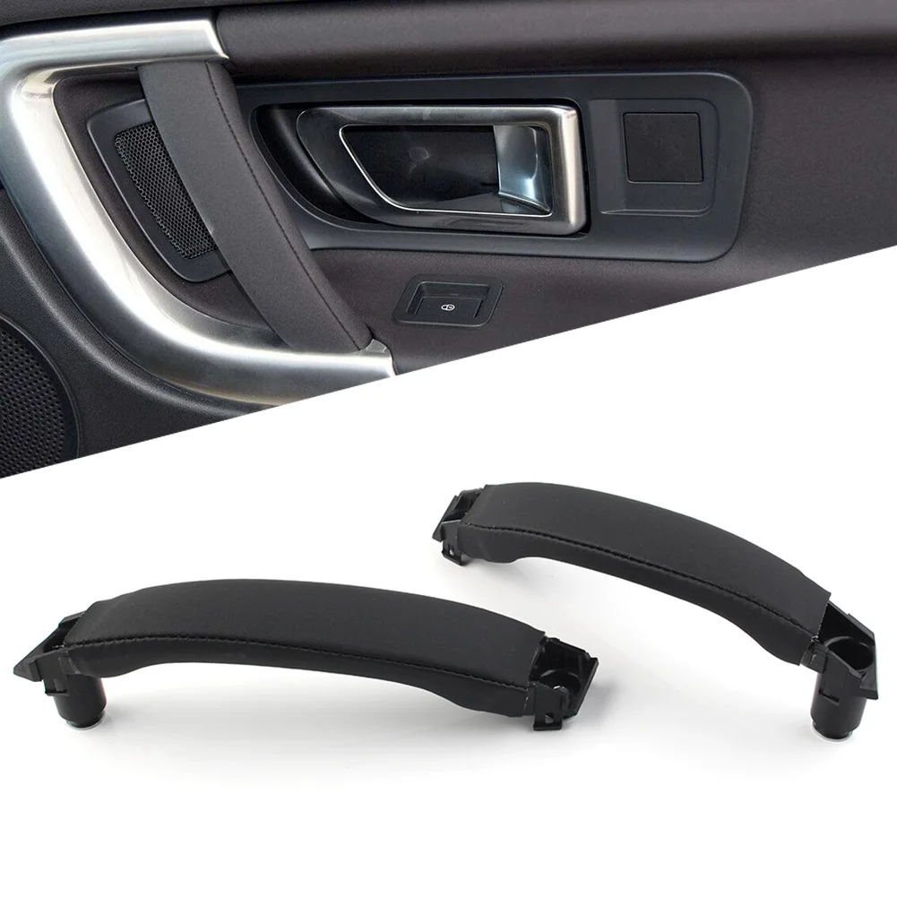 1Pair Car Frosted Interior Door Pull Handle Fit For Land Rover Discovery Sport 2015-2019 Black