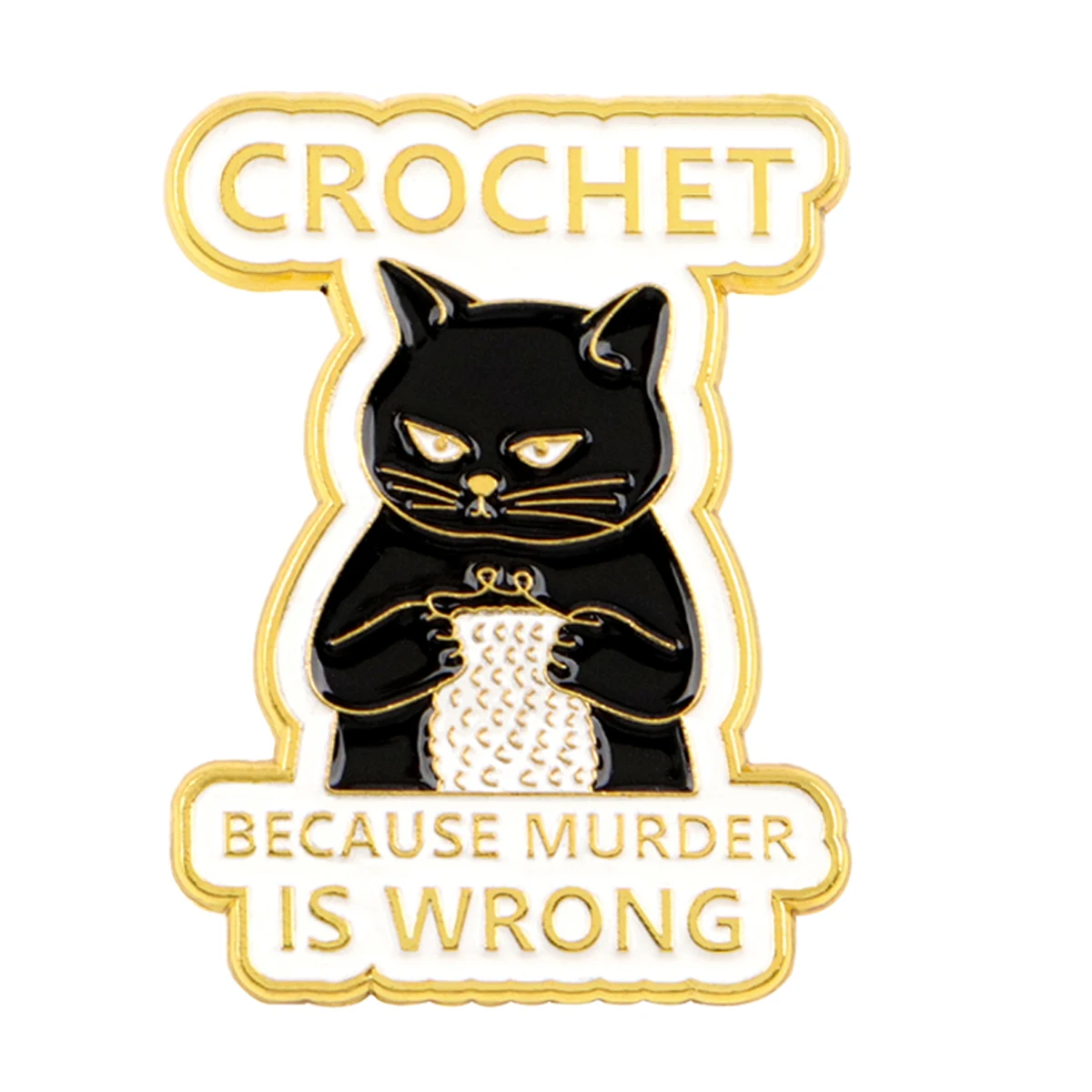 Cartoon Black Cat Crochet Enamel Pin Animal Badges on Backpack Broszki dla kobiet Metalowe szpilki do klapy Cosplay Akcesoria Zabawki Prezent