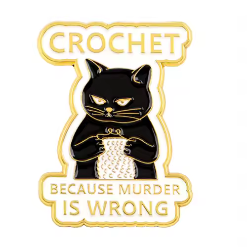 Cartoon Black Cat Crochet Enamel Pin Animal Badges on Backpack Brooches for Women Metal Lapel Pins Cosplay Accessories Toys Gift - Image 4