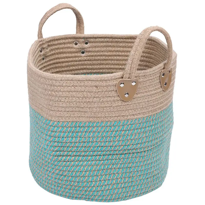 

HOT SALE Large Basket Woven Storage Basket With Handles Natural Jute Laundry Basket Toy Towels Blanket Basket Home Decor Gift