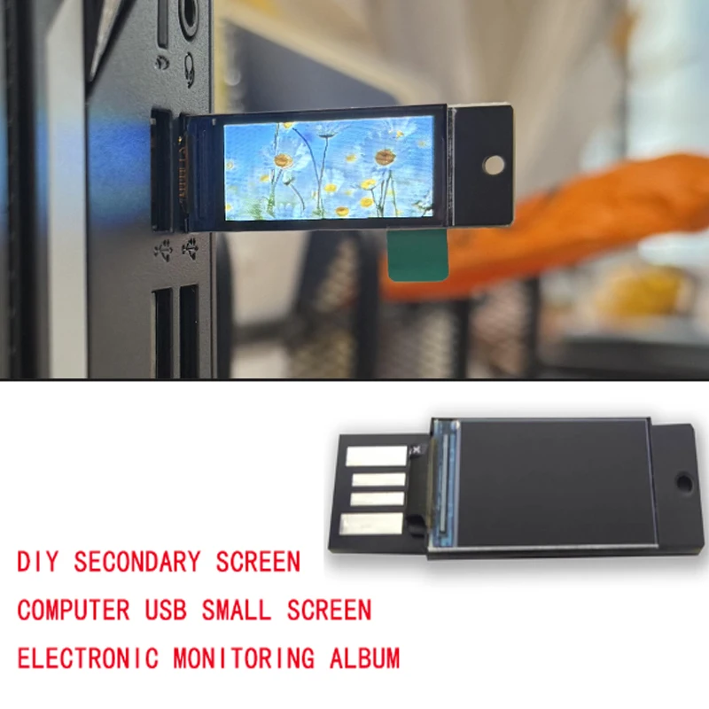 Mini DIY Display Screen USB Personalized DIY Clock Monitoring Electronic Photo Album Chassis Secondary Screen