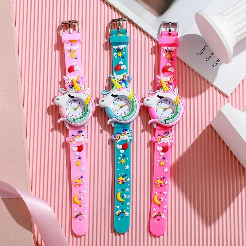 Fashion Hot Unicorn Children Silicone Cartoon kid Watch for Students Jam Tangan Kanak-kanak
