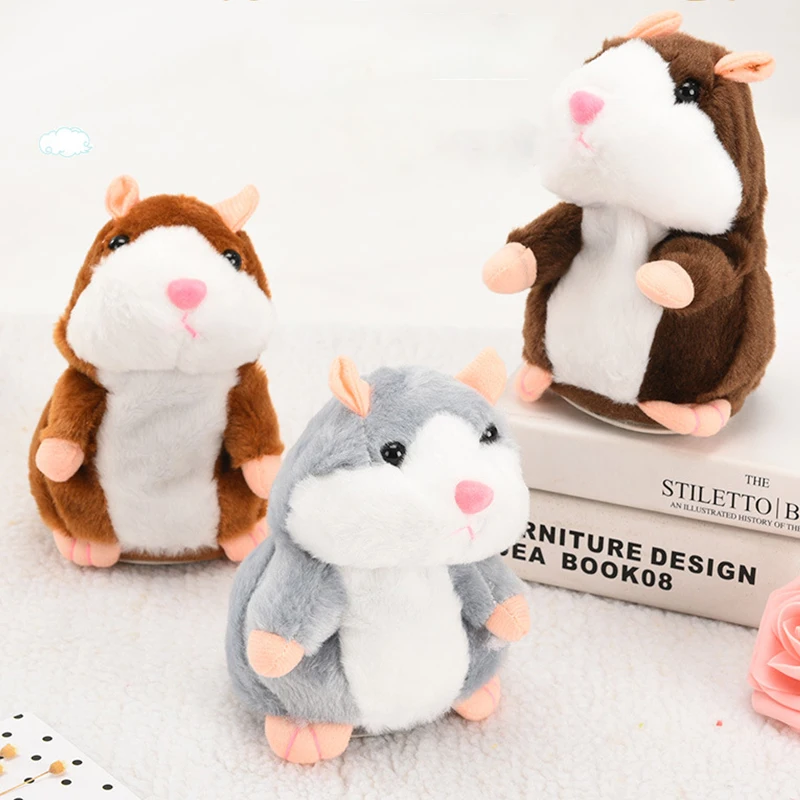 

Promotion 15cm Lovely Talking Hamster Speak Talk Sound Record Repeat Stuffed Plush Animal Kawaii Hamster Toys For Children Gifts