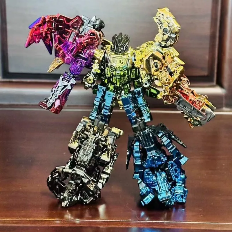 5 in 1 Dinosaur Deformation Robot Toy, Alloy Electroplated Combine Mecha Model, Kids Assembly Action Figure Gift