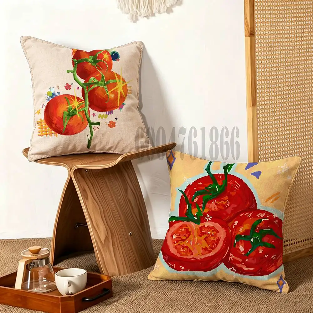 Tomato Anime Celebrity Merchandise All-Match Printed Pillow Case Sofa Car Office Room Decoration Protector
