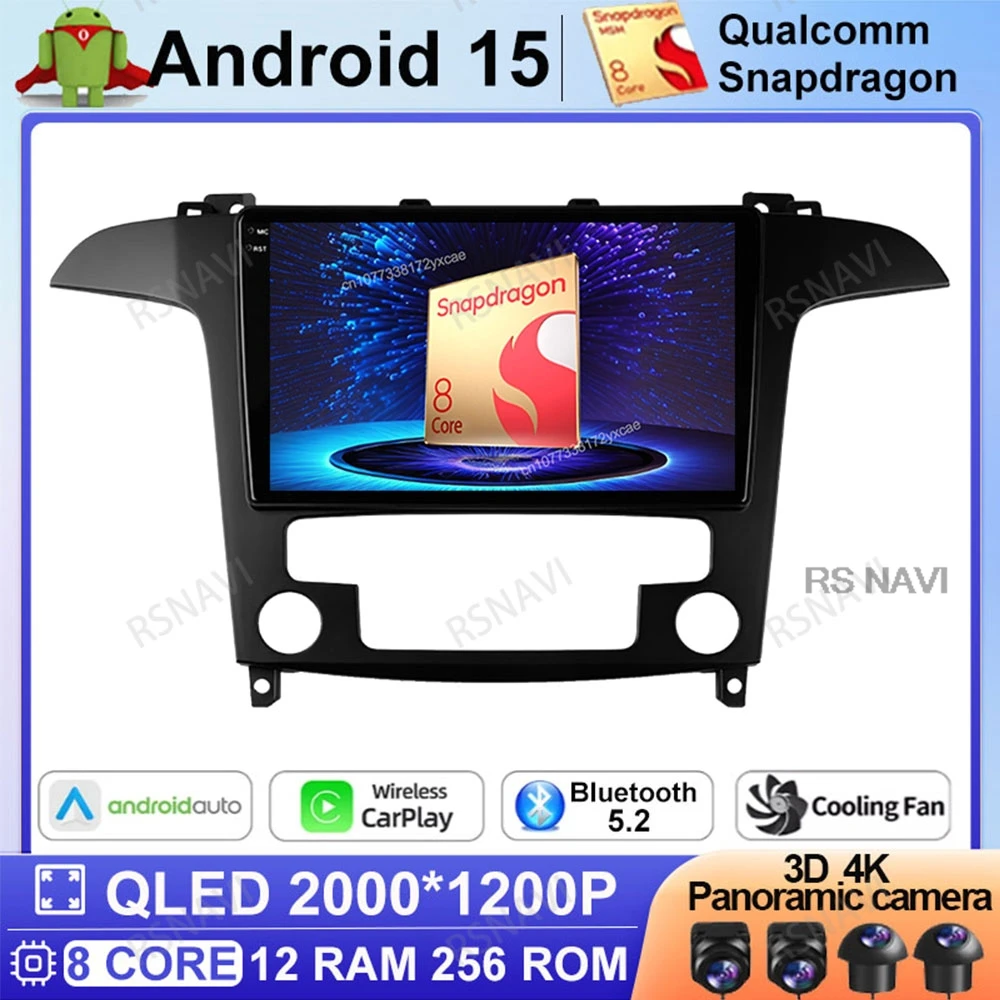 

Android 15 Car Radio For Ford S Max S-MAX 2007 - 2015 4G LTE 5G WIFI Navigation DVD Stereo Autoradio Multimedia Viedo Player DSP
