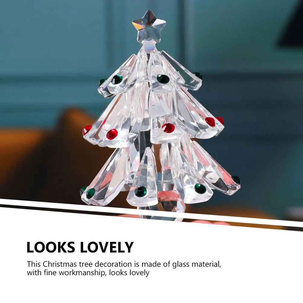 

Glass Christmas Tree Desktop Decoration Christmas Party Trees Small Xmas Tree Decorative Tabletop Xmas Supplies