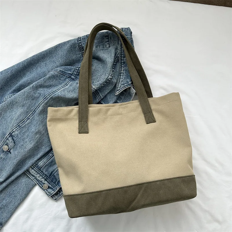 Bolso de lona ligero y de gran capacidad para mujer, bandolera informal, personalizado y a la moda