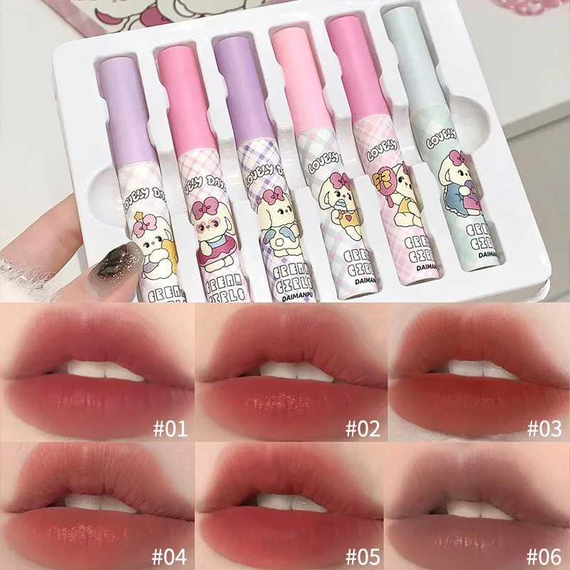 Daimanpu Velvet Lipgloss-Kollektion mit Katzenmotiv – weiches, mattes Finish, farbige Saturation