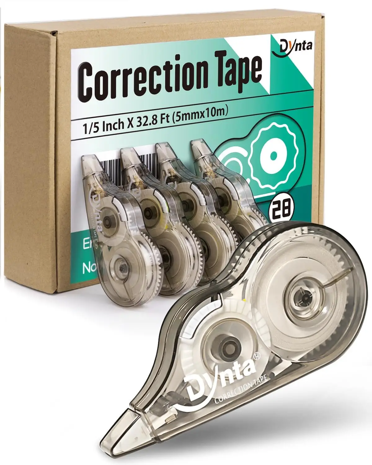 

Набор из 28 корректирующих лент, белые, прозрачный диспенсер, 1/5 дюйма x 32,8 фута (5 мм x 10 м), эргономичный дизайн