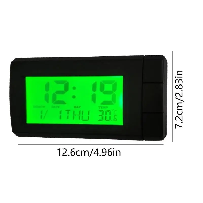 Digital Display Car Clock Thermometer Auto Light Weight Color Display Thermometer Vehicles Inside Outside Temperature Meter