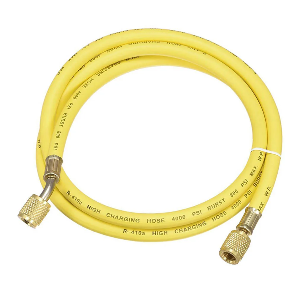 1/4 SAE Charging Hose Brass Connectors Charging Hose Flexible For AC Refrigeration Rubber Hose Tube 1.5M Length