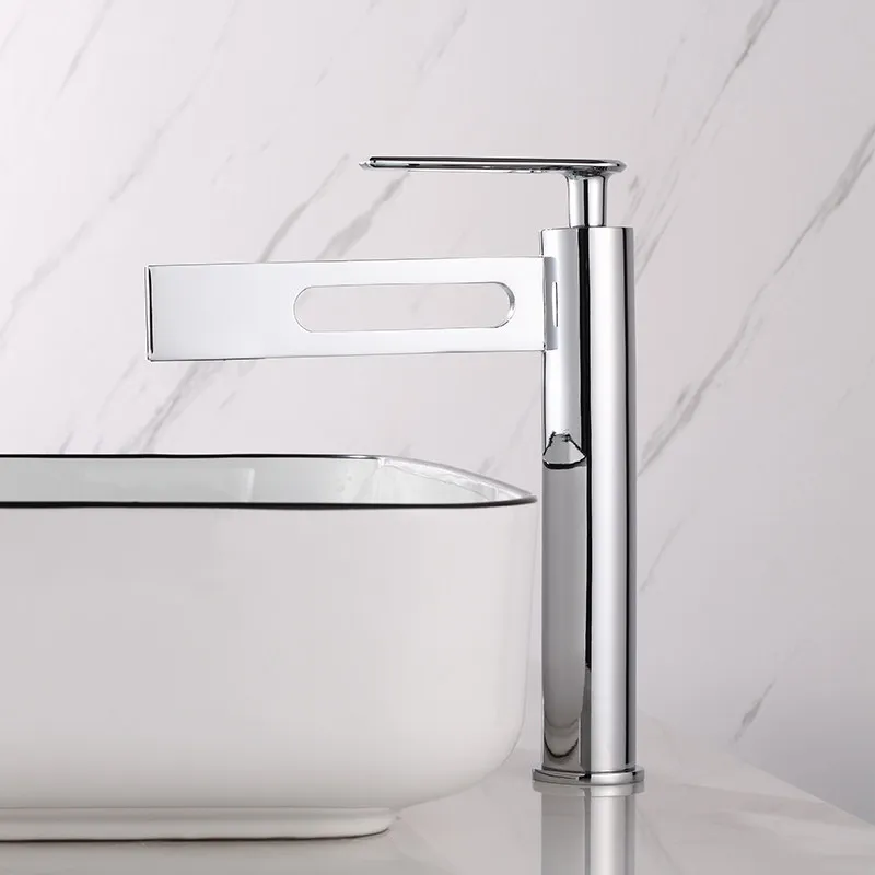 

Bathroom Basin Faucet Solid Brass Bathroom Sink Basin Single Hole Cold and Hot Water Faucet