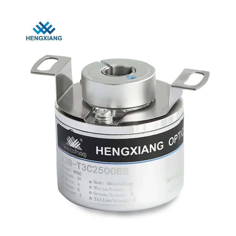 Incremental Encoder K38-T3N360 DC5-24V High Resolution 50-16384PPR 38mm Diameter IP65 Protection 38mm Hollow Shaft