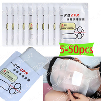 5-50Pcs Portable First Aid Masks Breathing Mask Medical CPR Resuscitator Rescue Mouth Breath One-Way Valve Tool
