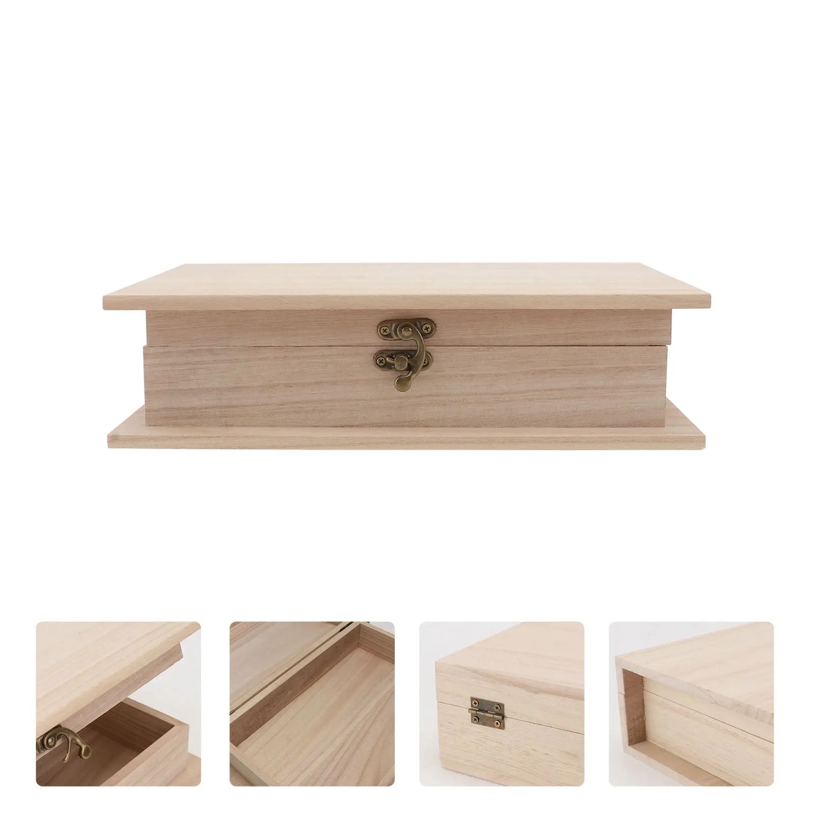 

1Pcs Book Storage Box Wooden File Box for Home Office Desktop File Organizer Document Storage Container Portable
