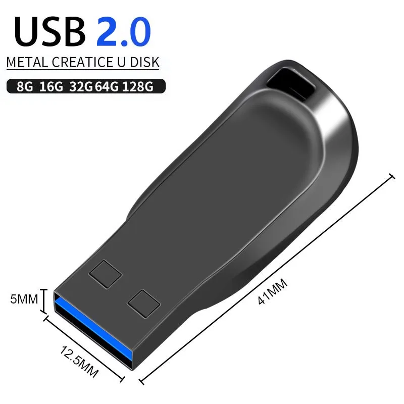 Unidad Flash USB 2,0 de Metal, Pendrive de 128GB, 64GB, 32GB, 16GB, 8GB, alta velocidad, 64GB, 2,0 GB, 2,0 GB, novedad, envío gratis