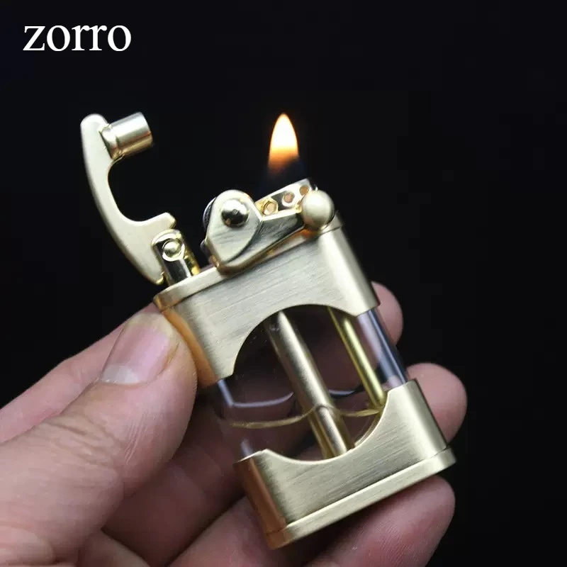 

Zorro 660, ветрозащитная керосиновая зажигалка с прозрачным масляным баком, креативная ретро шлифовальная круговая металлическая зажигалка, оптовая продажа