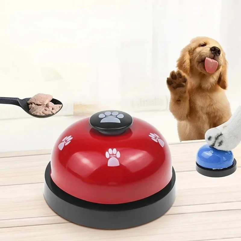 

Pet Toy Training Interactive Toy Called Dinner Small Bell Footprint Ring Dog Toys For Teddy Puppy Cat Pet Call Feeding Reminder