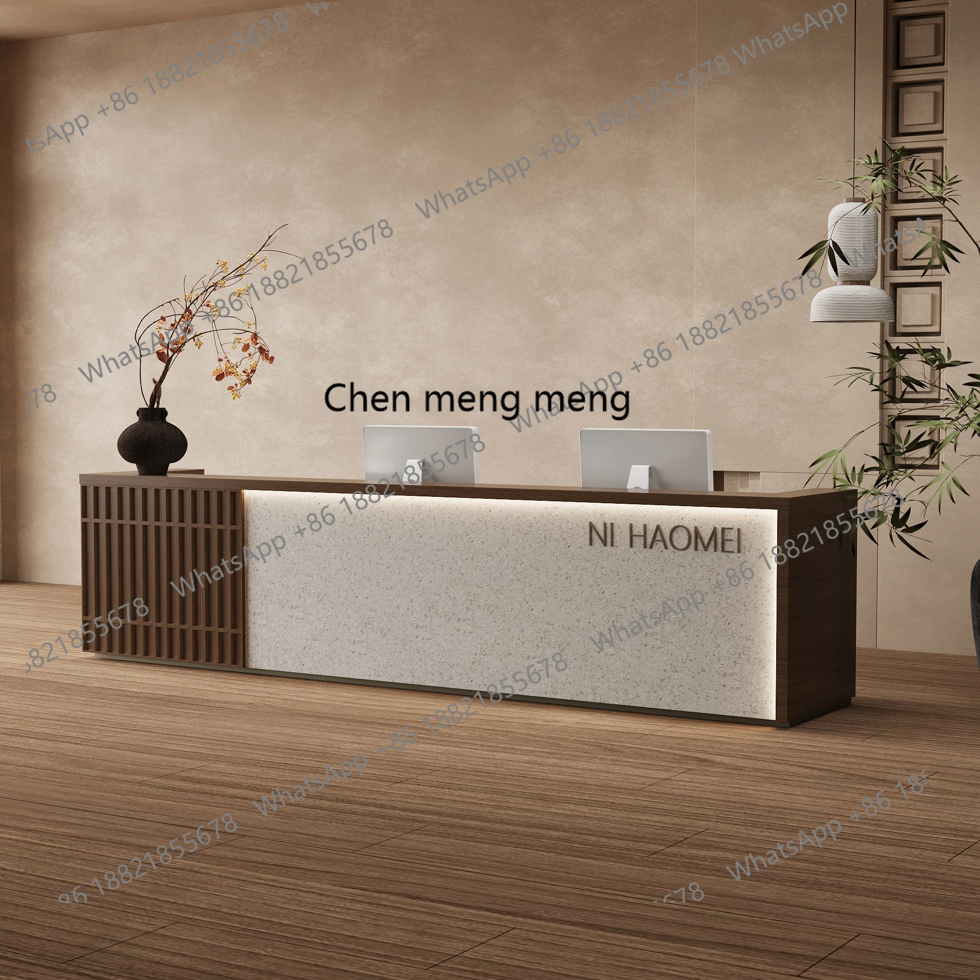 Pagina del checkout del salone di bellezza Bancone del negozio Reception piccola e media Banco reception del caffè