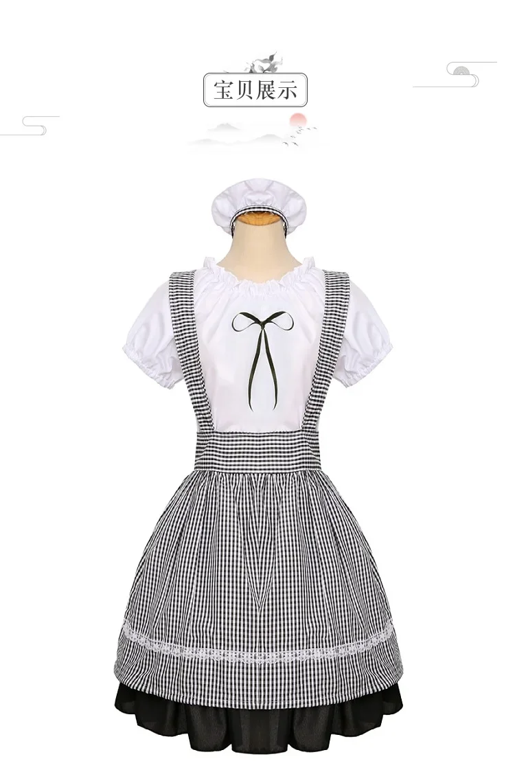 Cute Lolita Maid Costumes French Maid Dress Girls Woman Amine Cosplay Costume Waitress Maid Party Stage Costumes