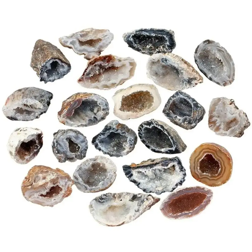 Carved Natural Agate Geodes DIY Stone Crafts Raw Stone Ornaments Rough Natural Mini Cornucopia Mineral Ore Souvenirs Gifts